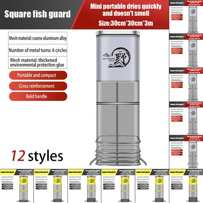 Collapsible Large Capacity Fishing Net – 150/200/250/300cm Portable Nylon Bait Storage Cage for Outdoor Fishing