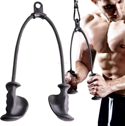 Fitness Biceps & Triceps Rope Pull-Down Grip Handles – Muscle Gym Pulley Cable Attachment for Back Workouts
