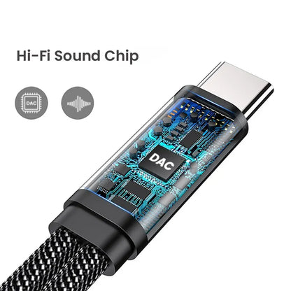 NIERBO 2 in 1 USB C to 3.5mm Headphone and Charger Adapter - USB C PD 3.0 Port to Aux Audio Jack - Fast Charging Dongle Cable