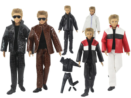 1 Set 12" Ken Doll Clothes — Leather Outfit with Multiple Styles to Choose From