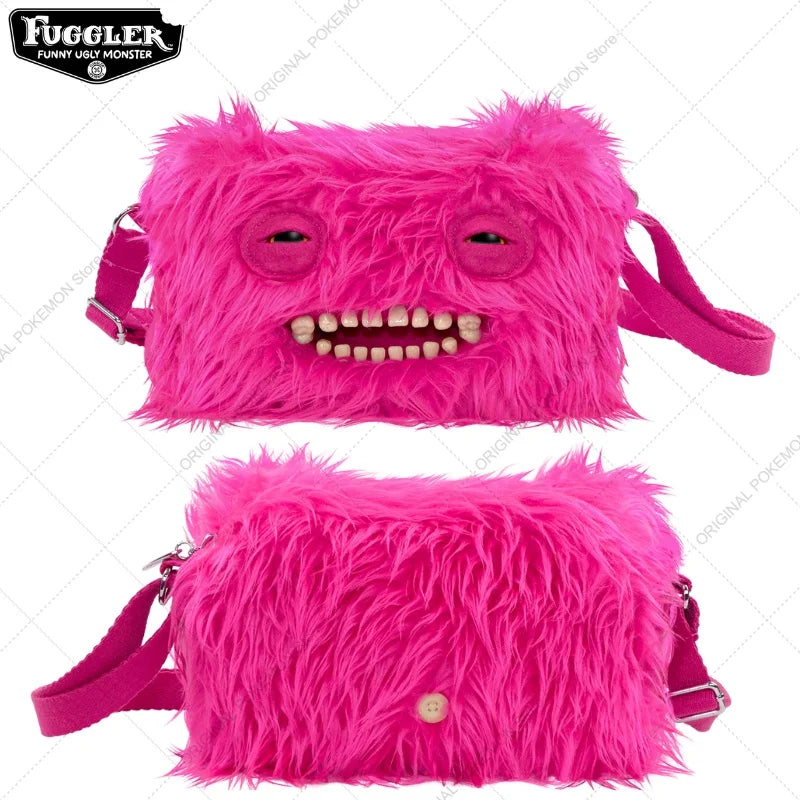 Original Fuggler Ugly Teeth Monster Plush Crossbody Bag – Kawaii Screech Mr. Buttons Shoulder Doll Gift