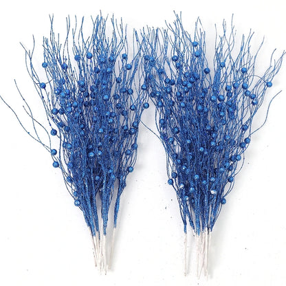 5PCS Glitter Artificial Berry Bouquet | Christmas Tree Ornament & Home Decor for New Year 2026, Navidad DIY Wreath Accessories