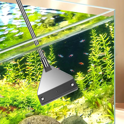 Fish Tank Cleaning Tool – Dual-Use Glass Algae Scraper for Sand & Algae Removal, 5 Blades Aquarium Cleaner