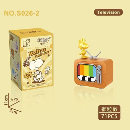 Genuine Snoopy Blind Box Puzzle — Cartoon Scene Building Block Ornaments for Children, Assembled Gift Toy