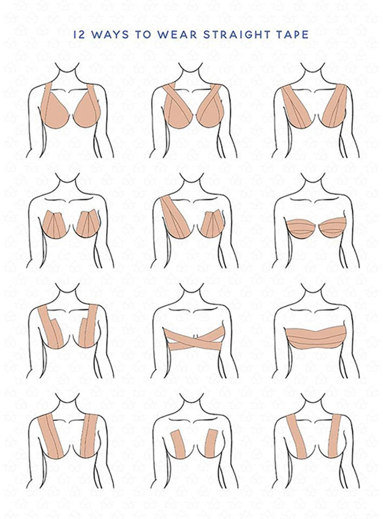 Women’s Adhesive Boob Tape – Invisible Strapless Bra with Nipple Pasties, Breast Lift Push-Up Pads & Bra Stickers