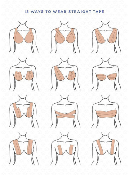 Women’s Adhesive Boob Tape – Invisible Strapless Bra with Nipple Pasties, Breast Lift Push-Up Pads & Bra Stickers