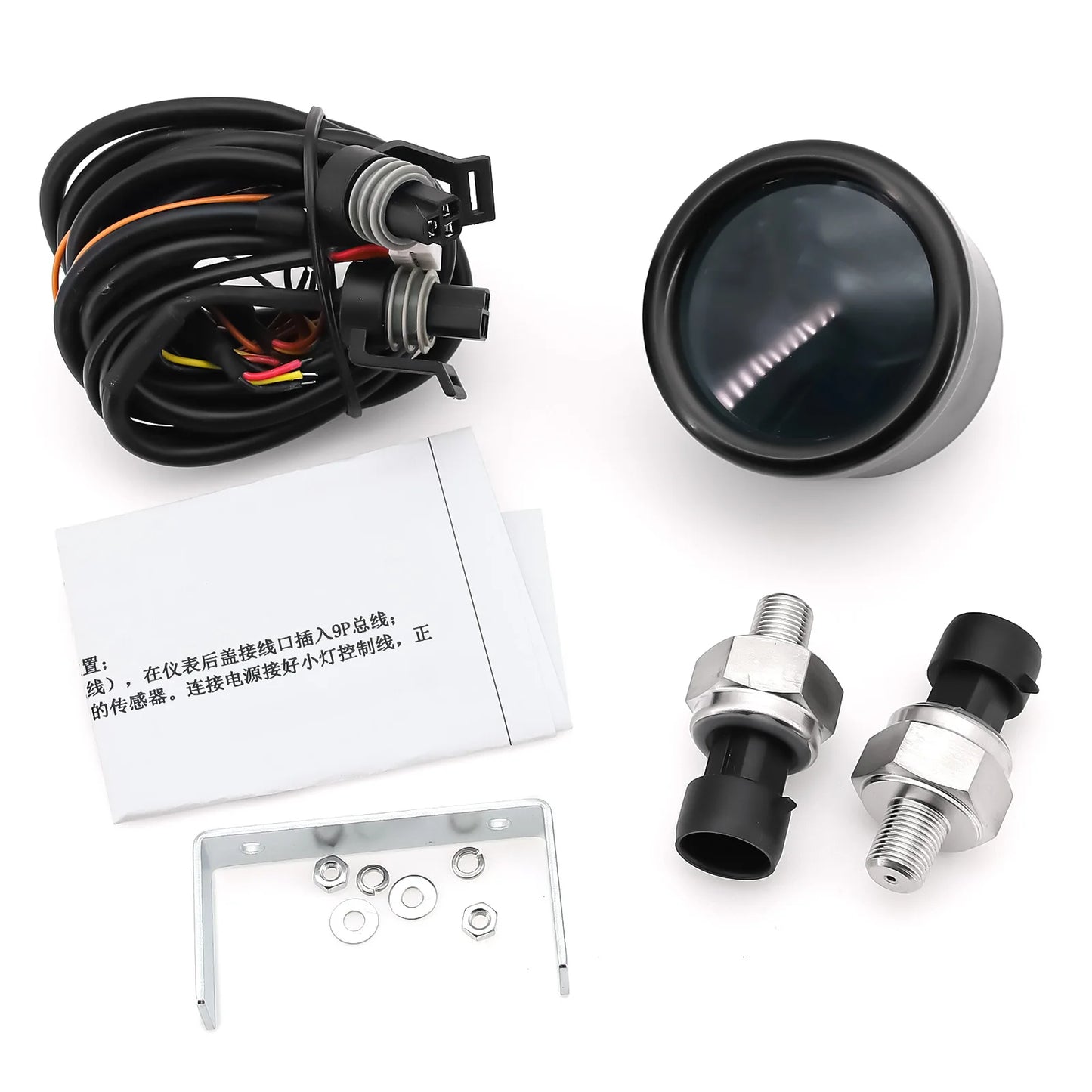 Triple Dual Display Air Pressure Gauge – LED Digital Suspension Gauge 0-220 PSI with 1/8 NPT Sensors for Car