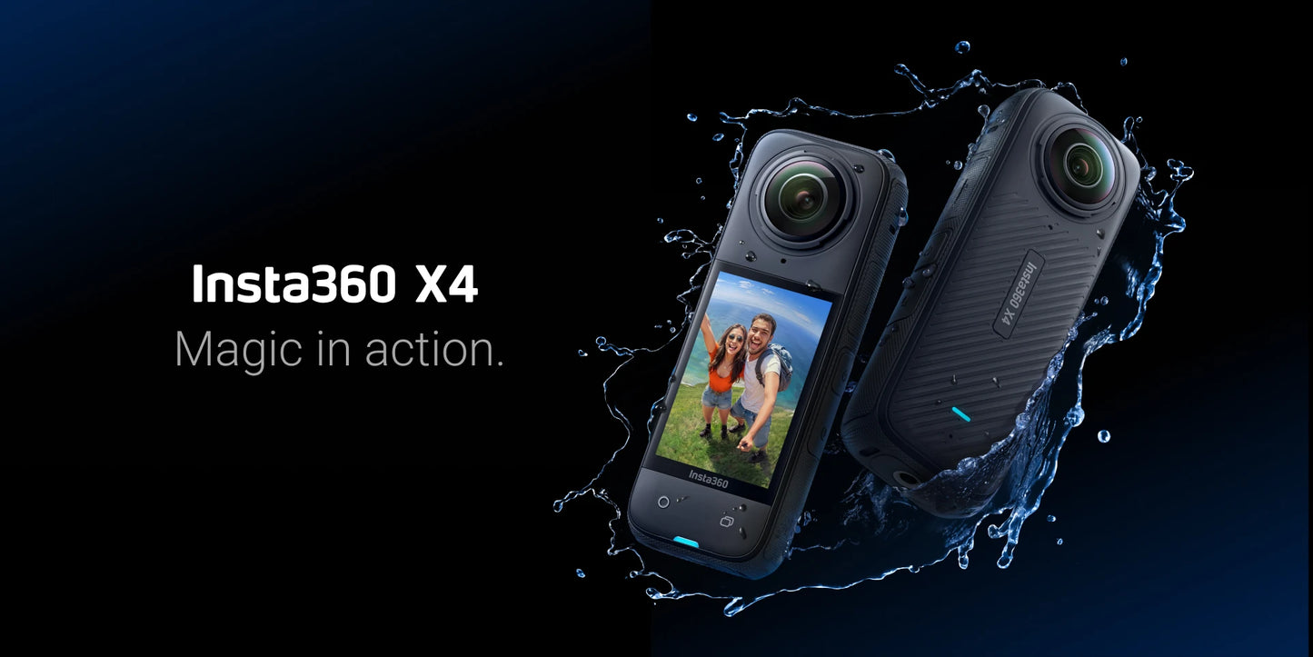 Insta360 X4 8K Waterproof 360 Action Camera – 2290mAh Battery, 2.5'' Touchscreen, 4K Wide-Angle Video