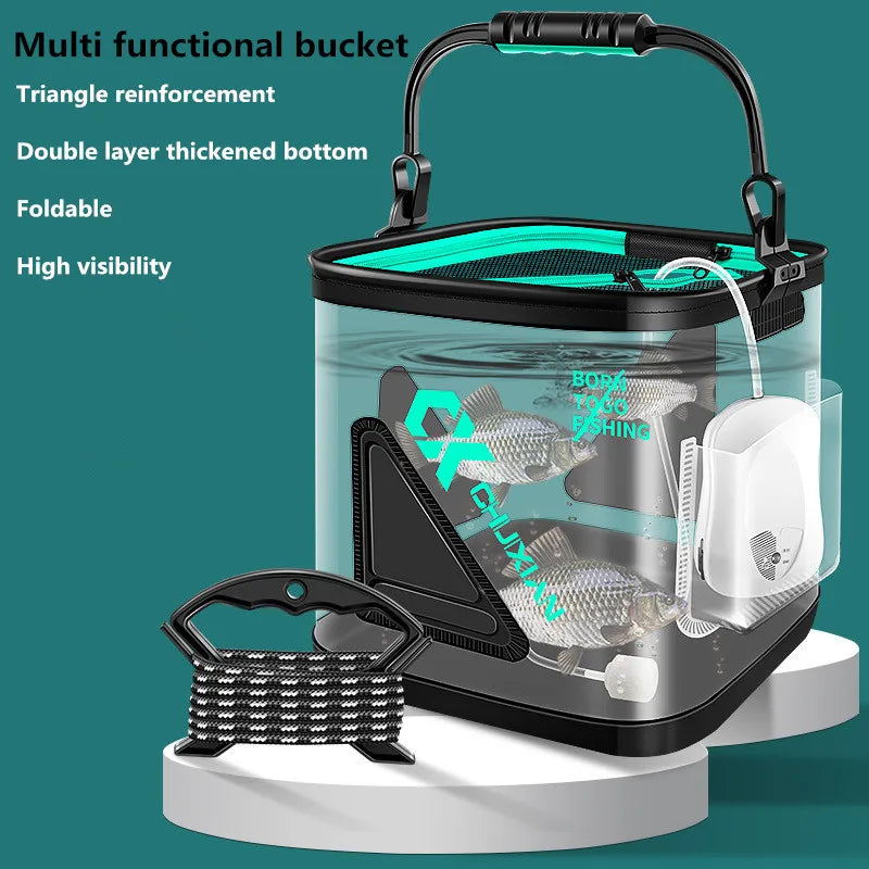 13L Foldable EVA Live Fish Bucket – Thickened Portable Water Tank for Fishing Gear and Accessories