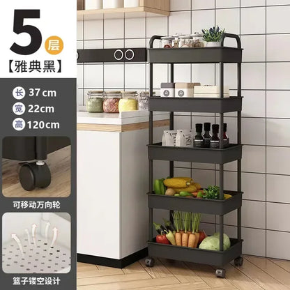 Multi-Layer Trolley Storage Rack - Mobile Organizer for Kitchen, Bedroom, and Bathroom, Ideal for Snacks and Baby Items