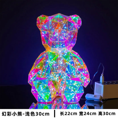 30cm Teddy Bear LED Gift Lamp – Colorful Romantic Light for Girls’ Birthday & Valentine’s