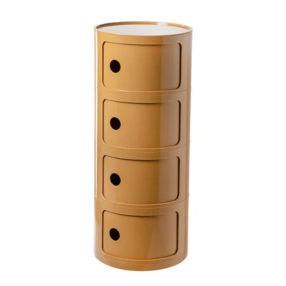 Nordic Minimalist White Bedside Table – Modern Round Plastic Side Cabinet, Small Creative Storage Unit