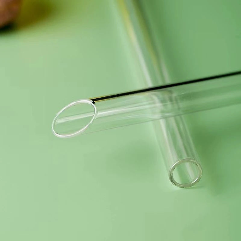 12/14mm Reusable Glass Drinking Straws — High Borosilicate, Straight Straws for Boba, Bubble Tea, Milkshakes, Smoothies, Fruit Cocktails, Bar Use
