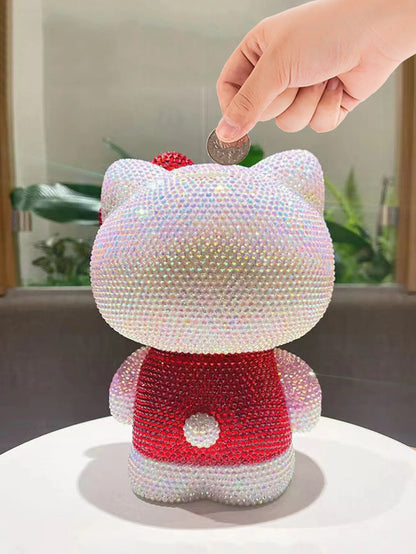 Hot Sale DIY Anime Piggy Bank – Cartoon Melody & Hello Kitty Diamond Stick Figurine Model Gift Statue Doll