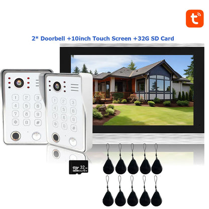 Fingerprint 5-in-1 WiFi Video Doorbell — Tuya Smart 1080P Touch Intercom System for Home Security