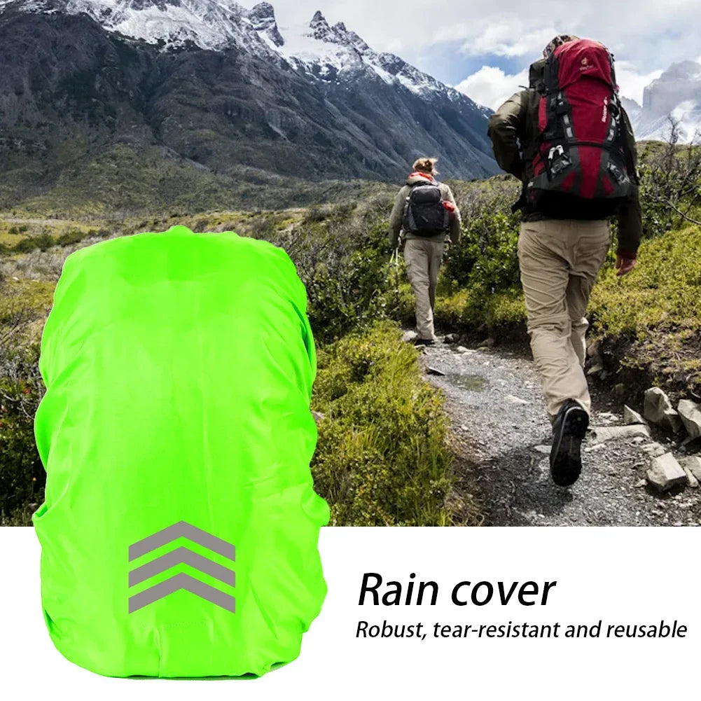 Outdoor Reflective Backpack Rain Cover – Waterproof Safety Cover for Cycling, Hiking & Climbing, Fits 18-45L Bags