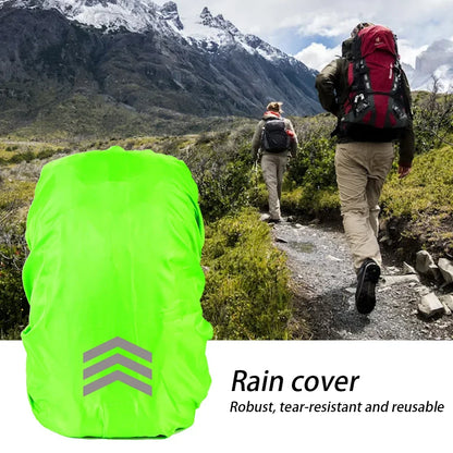 Outdoor Reflective Backpack Rain Cover – Waterproof Safety Cover for Cycling, Hiking & Climbing, Fits 18-45L Bags