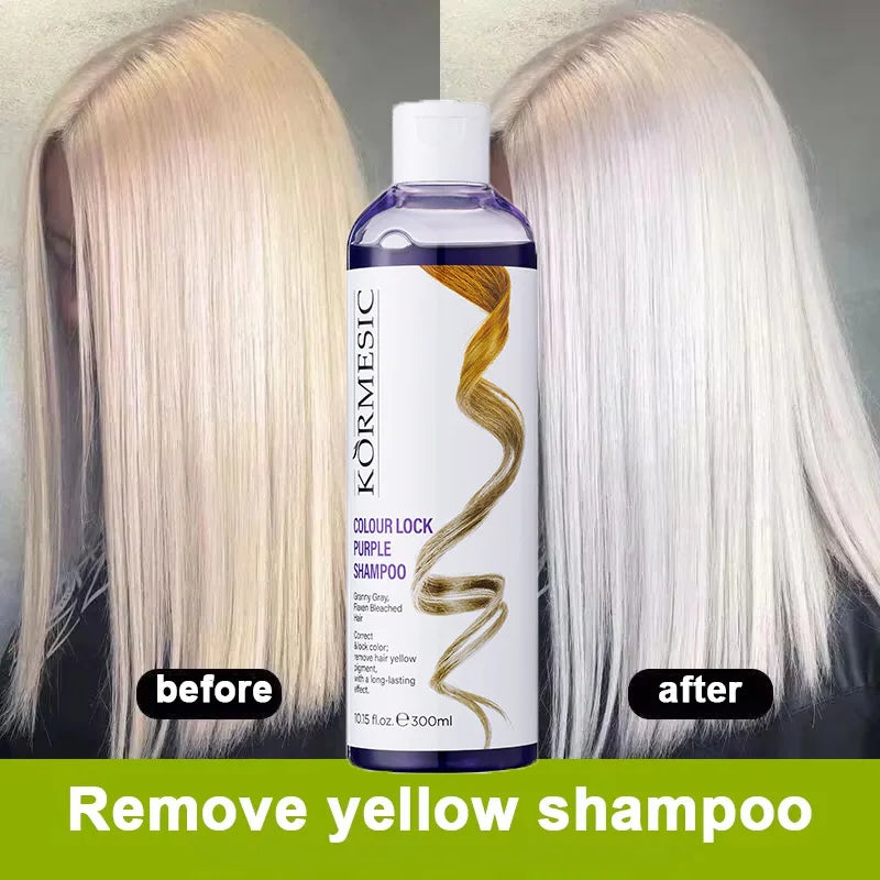 300ml Purple Color Fixing Shampoo – Long-Lasting Hair Dye, Gray Coverage, Fade Yellow After Bleach, Non-Irritating Hair Care