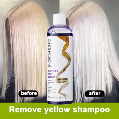 300ml Purple Color Fixing Shampoo – Long-Lasting Hair Dye, Gray Coverage, Fade Yellow After Bleach, Non-Irritating Hair Care