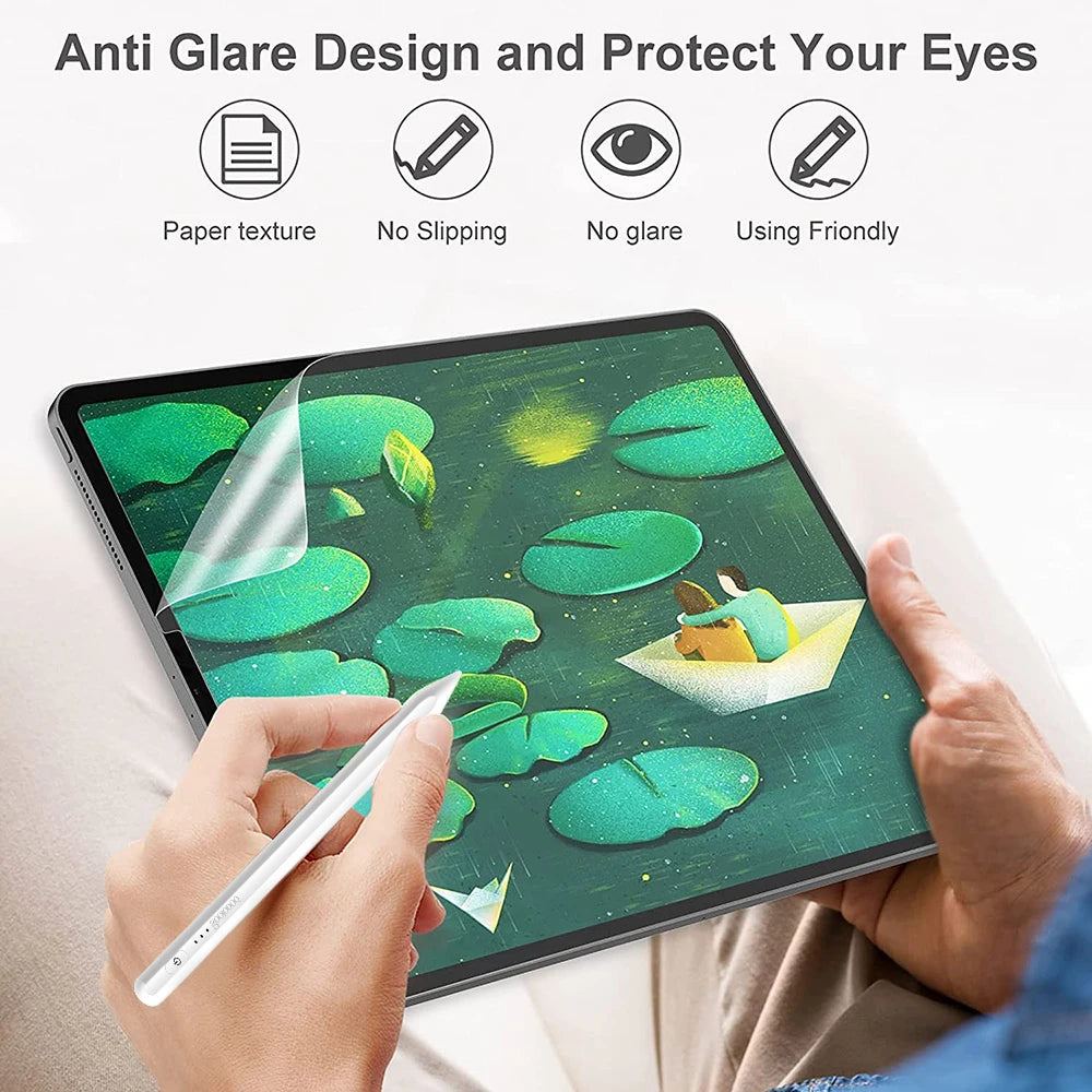 Matte PET Paper Feel Screen Protector Film for iPad Pro 11" & 12.9" – Compatible with iPad Air 3, 4, 5, 7th-10th Gen (9.7", 10.2", 10.9")