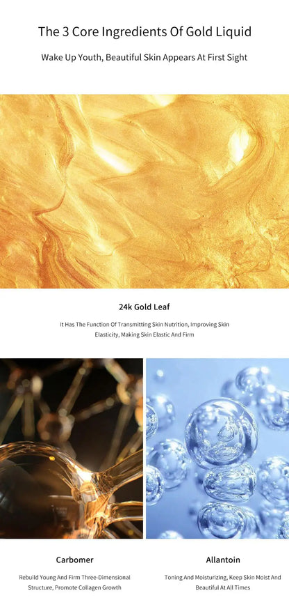 Soluble Gold Silk Face Lifting Threads Serum – Collagen Peptide Protein Essence for Anti-Aging & Firming Skin
