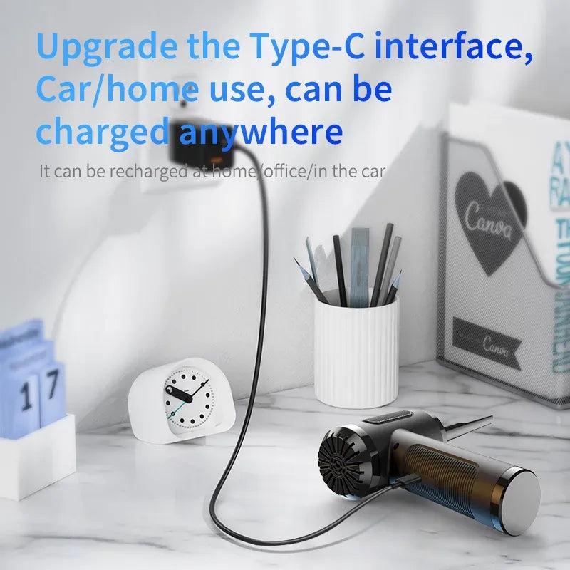 Portable Compressed Air Duster Blower Cleaner - USB Charging, High Power, Computer & Household Cleaning, Car Blower Cleaner