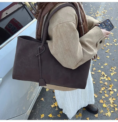 2025 Women’s Faux Suede Handbag – High-Quality, Versatile Large Capacity Shoulder Bag