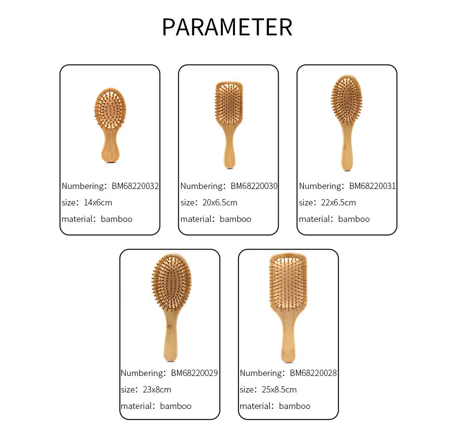 Bamboo Hair Brush for Women – Wide Tooth Styling Comb, Scalp Massage Brush for Smooth Hair & Barber Use