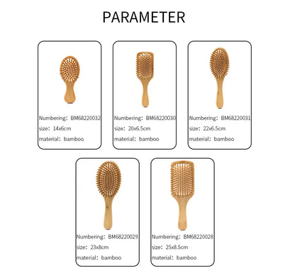 Bamboo Hair Brush for Women – Wide Tooth Styling Comb, Scalp Massage Brush for Smooth Hair & Barber Use