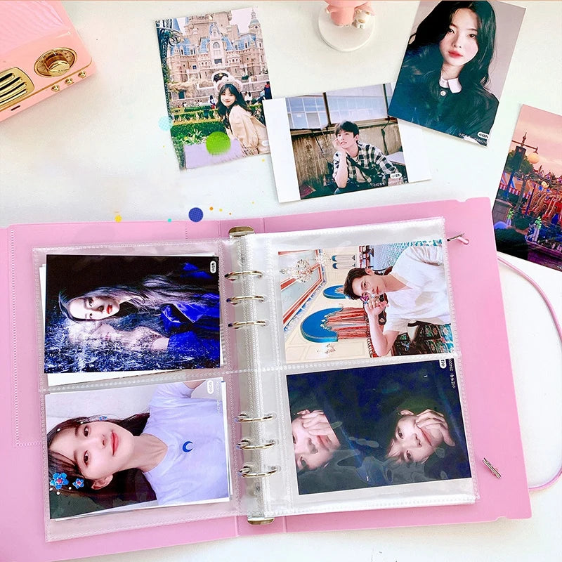 A5 Kpop Binder Photocards Holder Album - Heart Photo Card Collection for Students and School Stationery - Perfect Birthday Gift (3 Inch Album Included)
