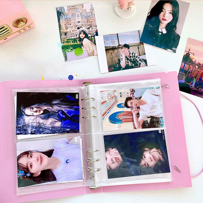 A5 Kpop Binder Photocards Holder Album - Heart Photo Card Collection for Students and School Stationery - Perfect Birthday Gift (3 Inch Album Included)