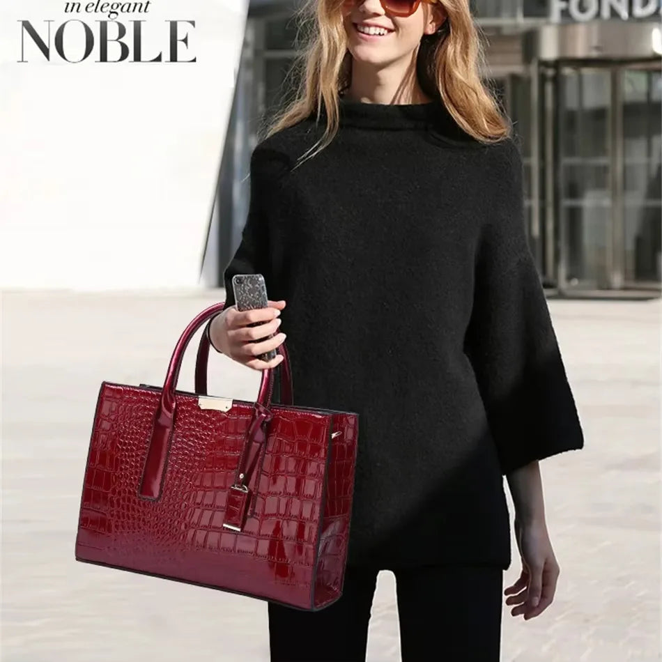 Luxury Women’s Leather Handbag – Large Capacity Shoulder & Crossbody Designer Bag