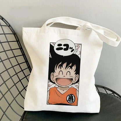 Dragon Ball Anime Canvas Tote Bag – Large-Capacity Eco Shoulder Bag for Women & Students