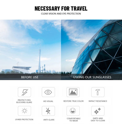 Cat Eye Sunglasses for Women - Oversized UV Protection Outdoor Driving Sunshade Glasses