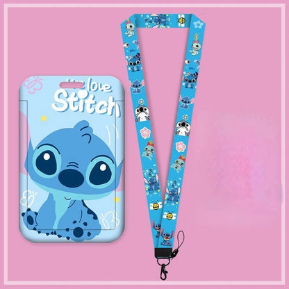 Disney Anime Stitch Badge Holder – Kawaii Card Holder Lanyard for Students, Kids, Campus Neck Strap Gift