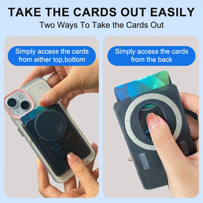 MagSafe Wallet & Magnetic Phone Card Grip Holder – 2-in-1 Stand for iPhone 15 Pro Max, 14, 13 – Compatible with Samsung & Xiaomi