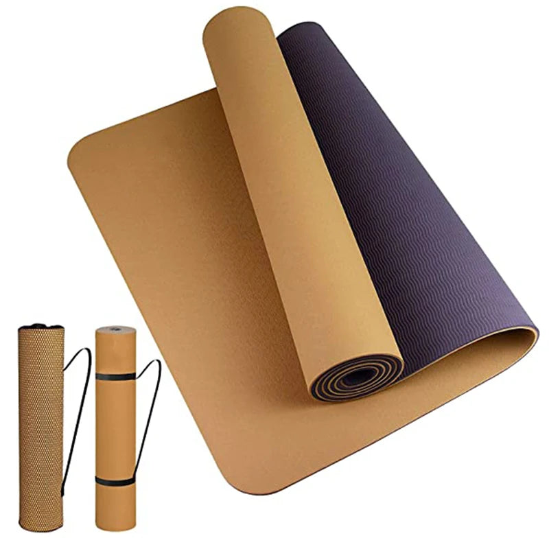 Thick Two-Color Non-Slip TPE Yoga Mat – High-Quality, Odorless Fitness Mat 180x57cm for Home Workouts