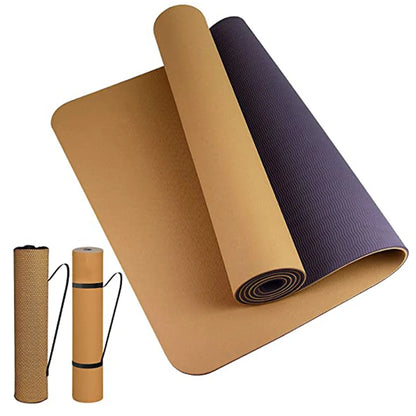 Thick Two-Color Non-Slip TPE Yoga Mat – High-Quality, Odorless Fitness Mat 180x57cm for Home Workouts