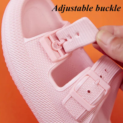 Thick Platform Cloud Slippers Women - Fashion Buckle Soft Sole Pillow Slides Sandals for Summer Beach, Non-Slip Flip Flops