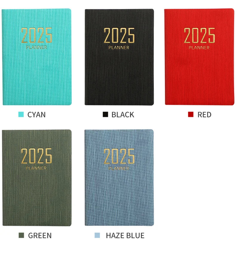 2025 A7 Pocket Planner – 365 Day PU Cover Notebook, Daily & Weekly Calendar, Office & School Agenda