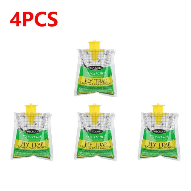 Hanging Fly Catcher Bags – Non-Toxic, Water-Soluble Disposable Fly Traps for Home & Garden