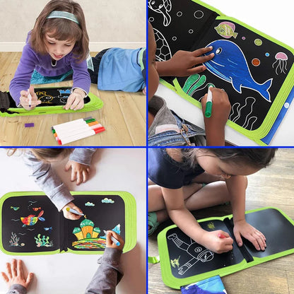 Erasable Doodle Book for Kids – Reusable Drawing Pad with 12 Watercolor Pens, Preschool Painting & Writing Set