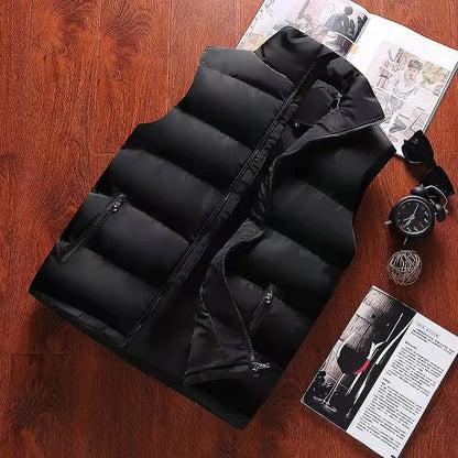Men's Windproof Vest - Sleeveless Winter Jacket, Warm Cotton Down Waistcoat, Thick Casual Coat for Men