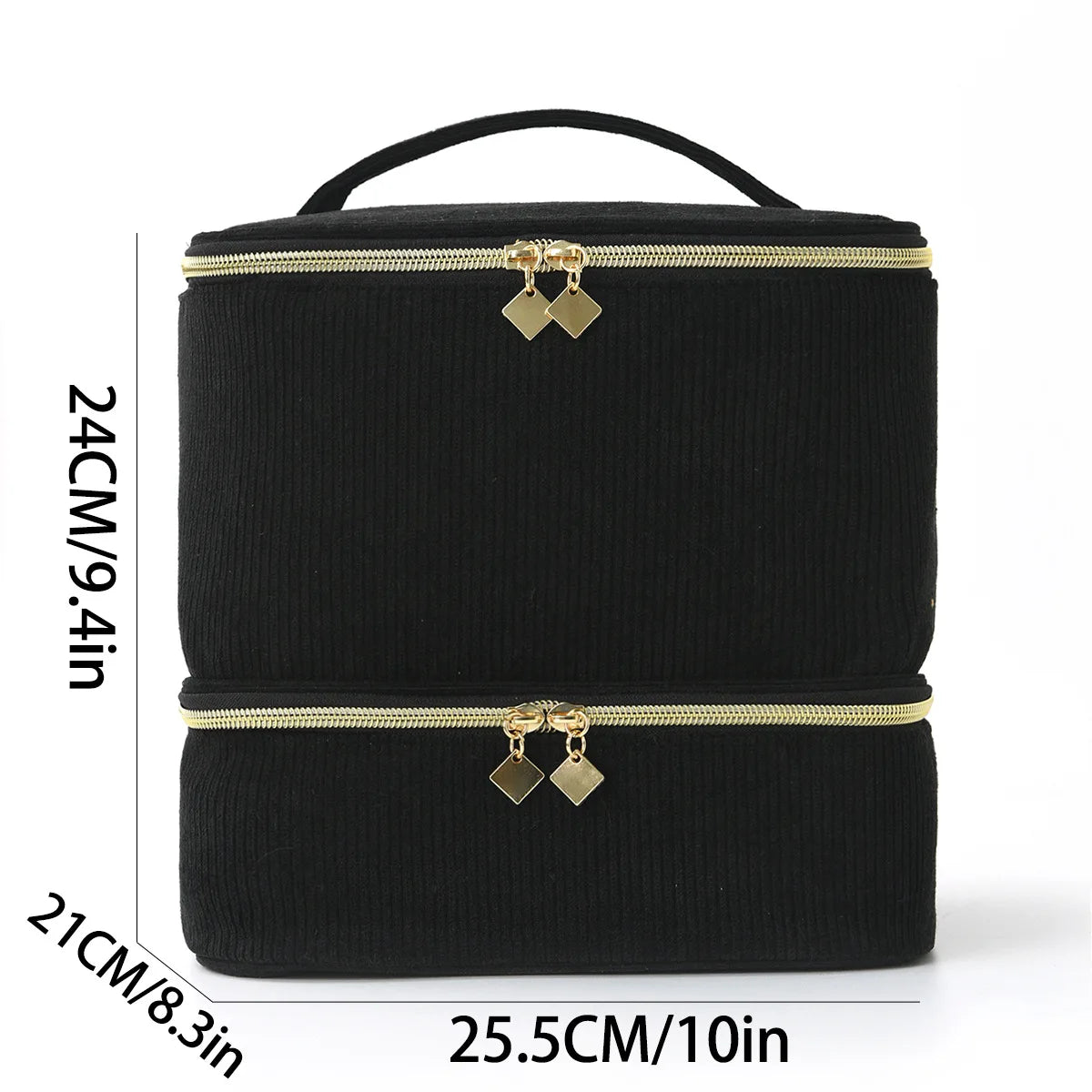 Nail Polish & Essential Oil Storage Bag – Portable Double-Layer Cosmetic Organizer with 30 Compartments