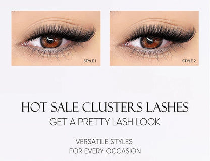 Lash Clusters Extension Kit – Fake Eyelashes Set with Lash Bond, Seal, and Applicator Tool for Makeup