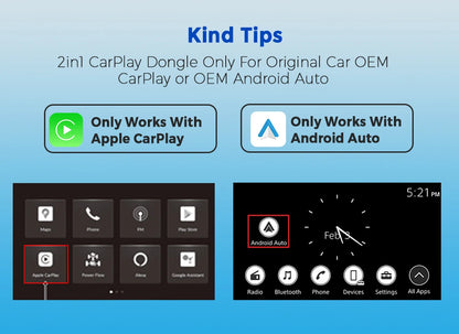 PLAYAIBOX Wireless CarPlay Adapter – 2-in-1 Dongle for Wireless CarPlay & Android Auto for iPhone & Android (Benz, Audi, Kia, Chery, Jeep)