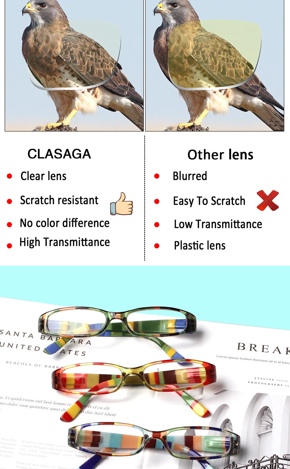 Henotin Reading Glasses for Women – Small Frame, Spring Hinges, Fresh Print Design, Super Clear High-Quality Eyewear