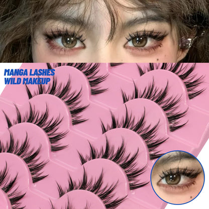 GROINNEYA Cat Eye Lashes – Faux Mink Wispy Winged Fake Eyelashes for Natural Elongated Look