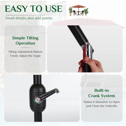 Outdoor Patio Umbrella UV Protection All-Weather Garden Pool Backyard Shade Canopy