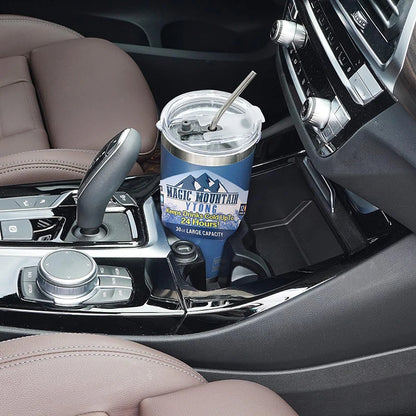 Magic Stainless Steel Thermos Cup with Straw – Vacuum Insulated Ice Coffee Travel Bottle for Car, Outdoor & Mountain Use